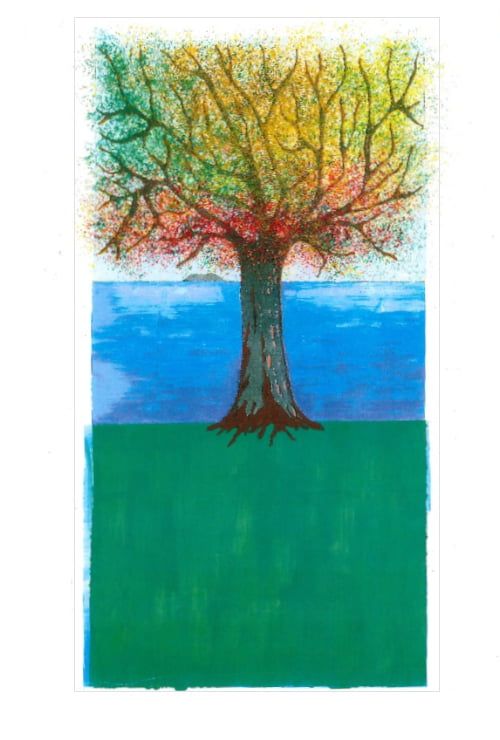 Gemalter Baum im Herbst