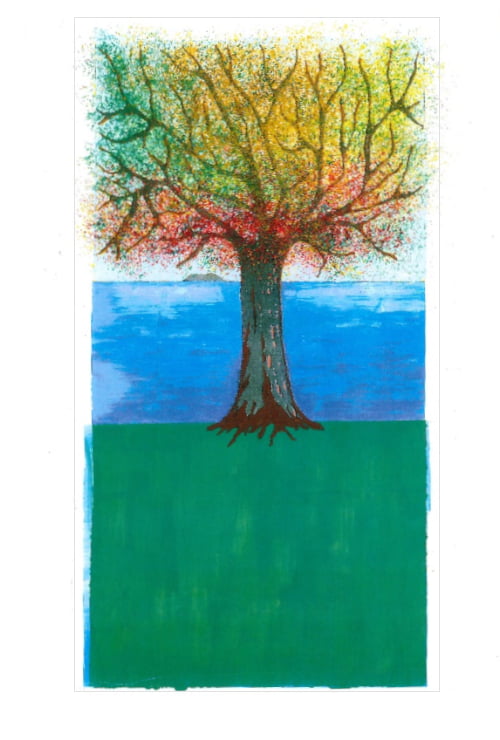 Gemalter Baum im Herbst
